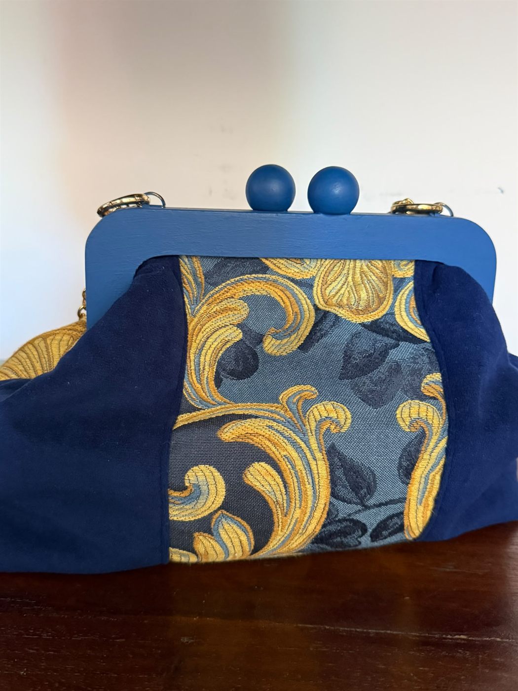 Borsa Damasco Blu